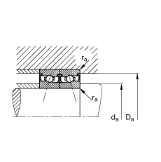 主軸軸承 HSS71903-C-T-P4S, 調(diào)節(jié)，成對(duì)安裝，接觸角 α = 15°，兩側(cè)唇密封，非接觸，加嚴(yán)公差