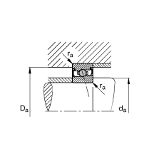 主軸軸承 HCS71914-C-T-P4S, 調節(jié)，成對安裝，接觸角 α = 15°，兩側唇密封，非接觸，限制公差